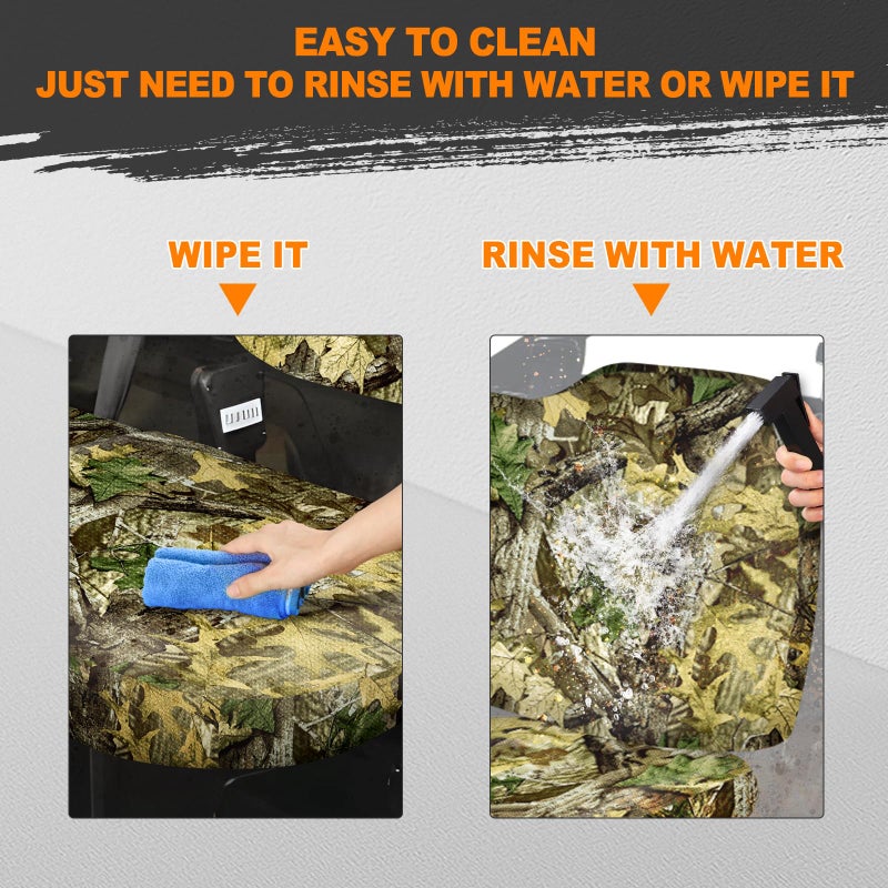 BORDAN Heavy Duty UTV Seat Cover for 2017-2021 Polaris Ranger XP 1000, Waterproof 1680D Camo Seat Covers for UTV Polaris Ranger 1000 2020-2025 Full Protection Outdoor (3 PCS) - Image 5